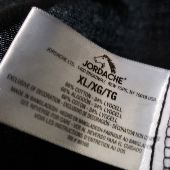 Black Jordache shirt with embroidered silver stars - Picture 5 of 6